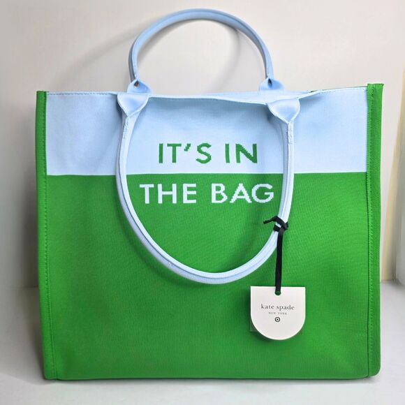 kate spade x Target Handbags - Kate Spade NY x Target Colorblock Knit Tote Bag Green / Blue - It's In The Bag